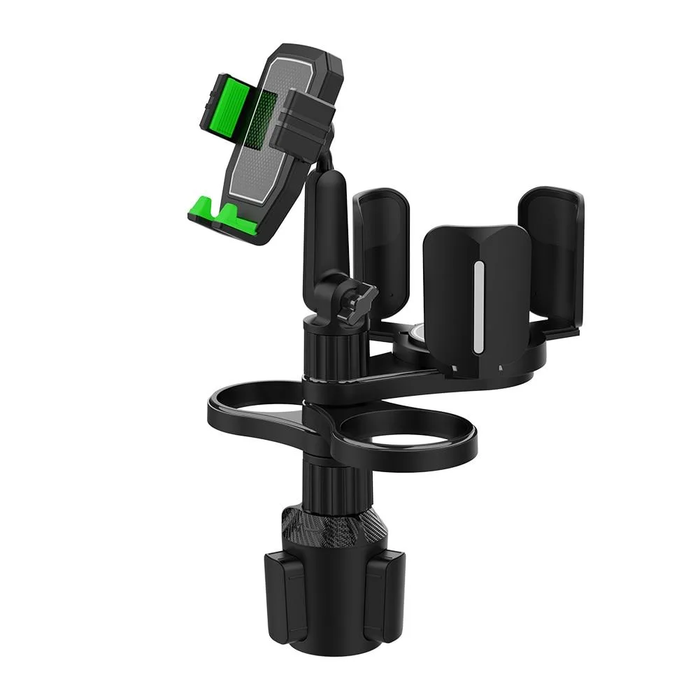 YINGHUA YINGHUA 4 in 1 Car Cup Holder Expander Phone Mount Green 360 Rotating 7.5-14cm — product photo