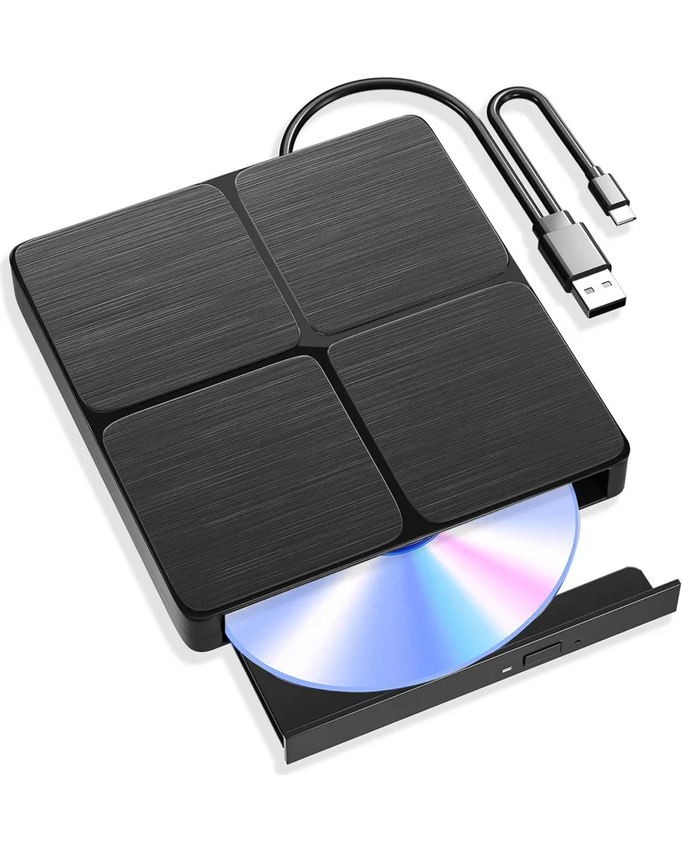 Slim external Blu-ray drive with USB 3.0 and Type-C cables