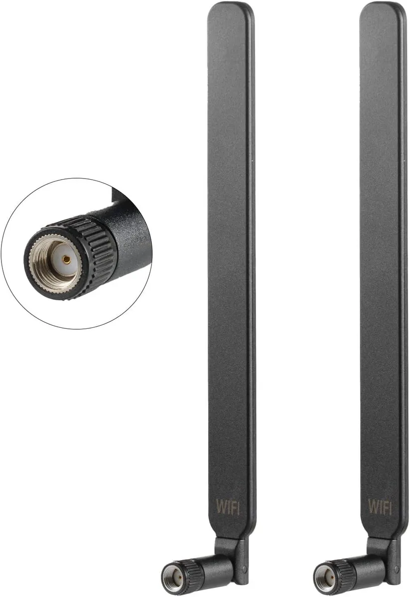 BFKK BFKK Dual Band WiFi Antenna 2.4GHz 5.8GHz 7dBi RP-SMA 19cm 2 Pack — product photo