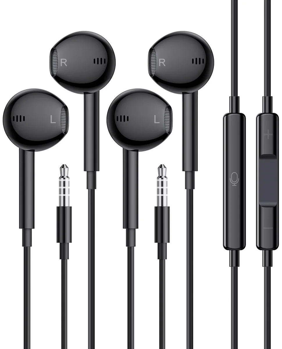  tiloqua BLX0013 Wired Earbuds 2 Pack 3.5mm In-Ear Headphones Black — product photo