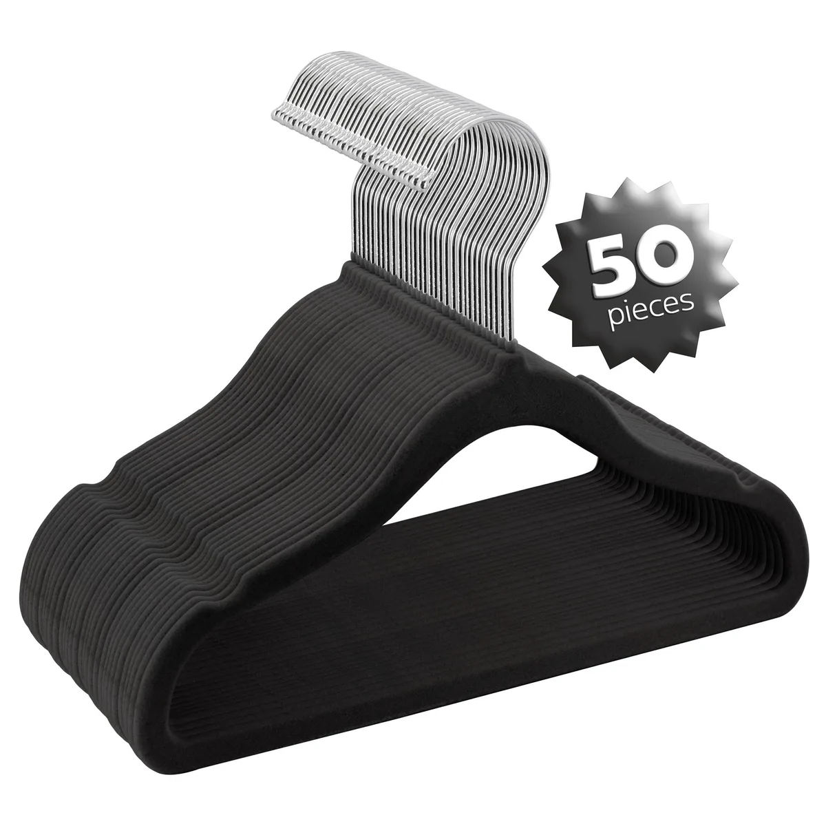 Elama Elama 50-Piece Kids Velvet Hangers Black — product photo