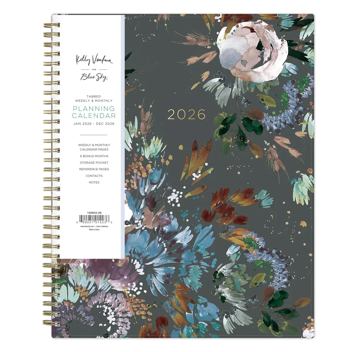 Blue Sky The Color of Imagination, LLC Blue Sky The Color of Imagination, LLC 2026 Weekly/Monthly Planner 8-1/2" x 11" Midnight Garden 140944 — product photo