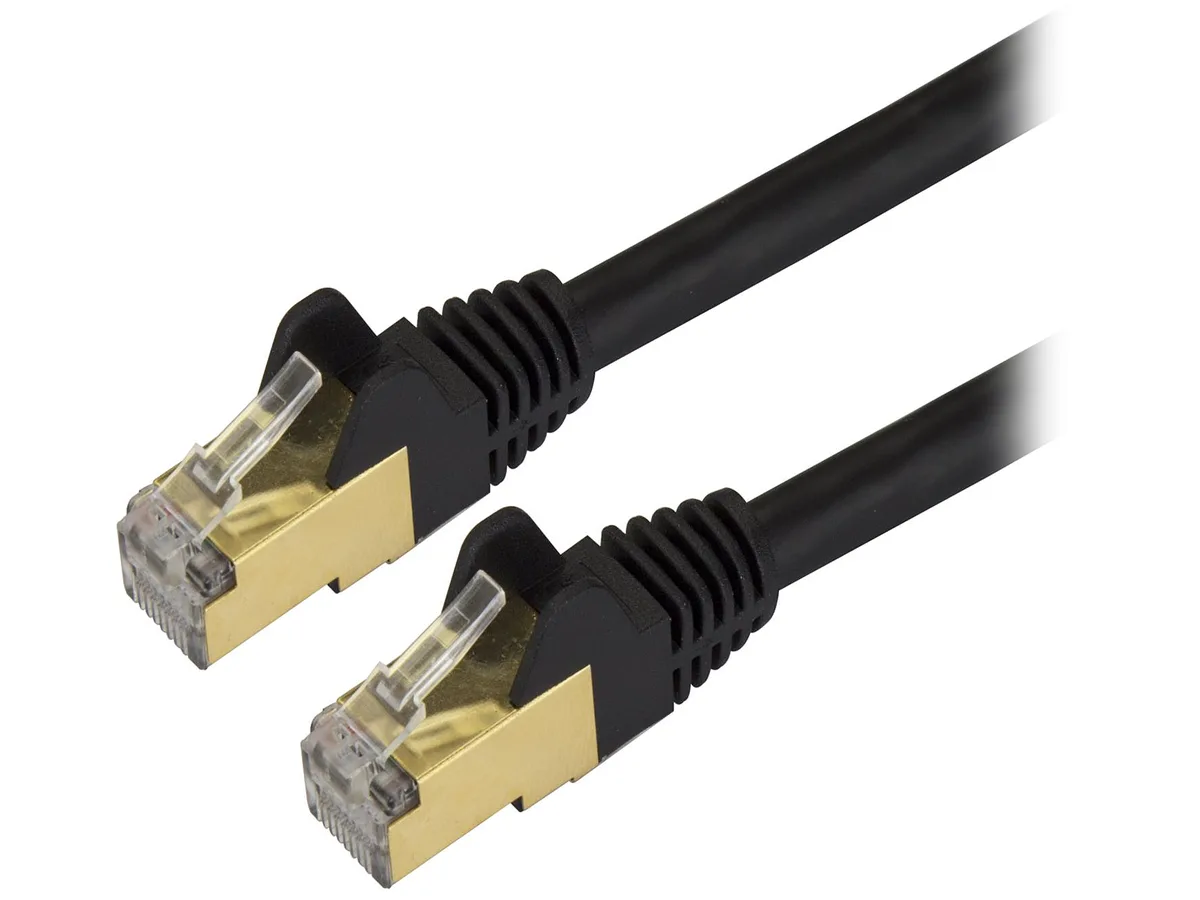 STARTECH STARTECH C6ASPAT12BK Cat6a shielded network ethernet cable 12 ft black — product photo