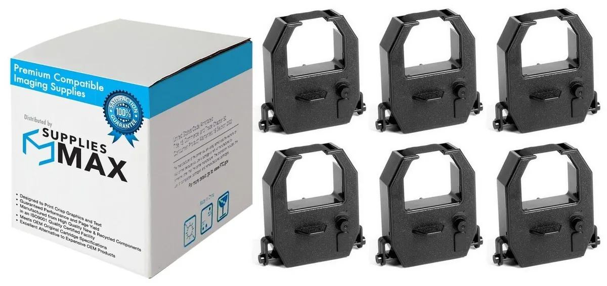 SuppliesMax SuppliesMax Okidata 42377801 printer ribbon 6 pack — product photo