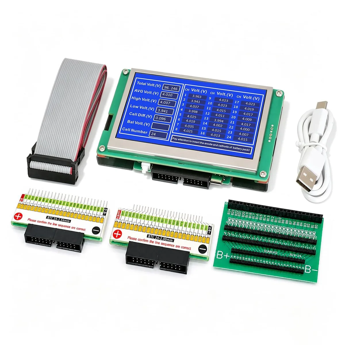 aFe Power M6T24 battery voltage tester, compact rectangular unit with 5 inch LCD screen, matte finish, Type-C socket, clamp style