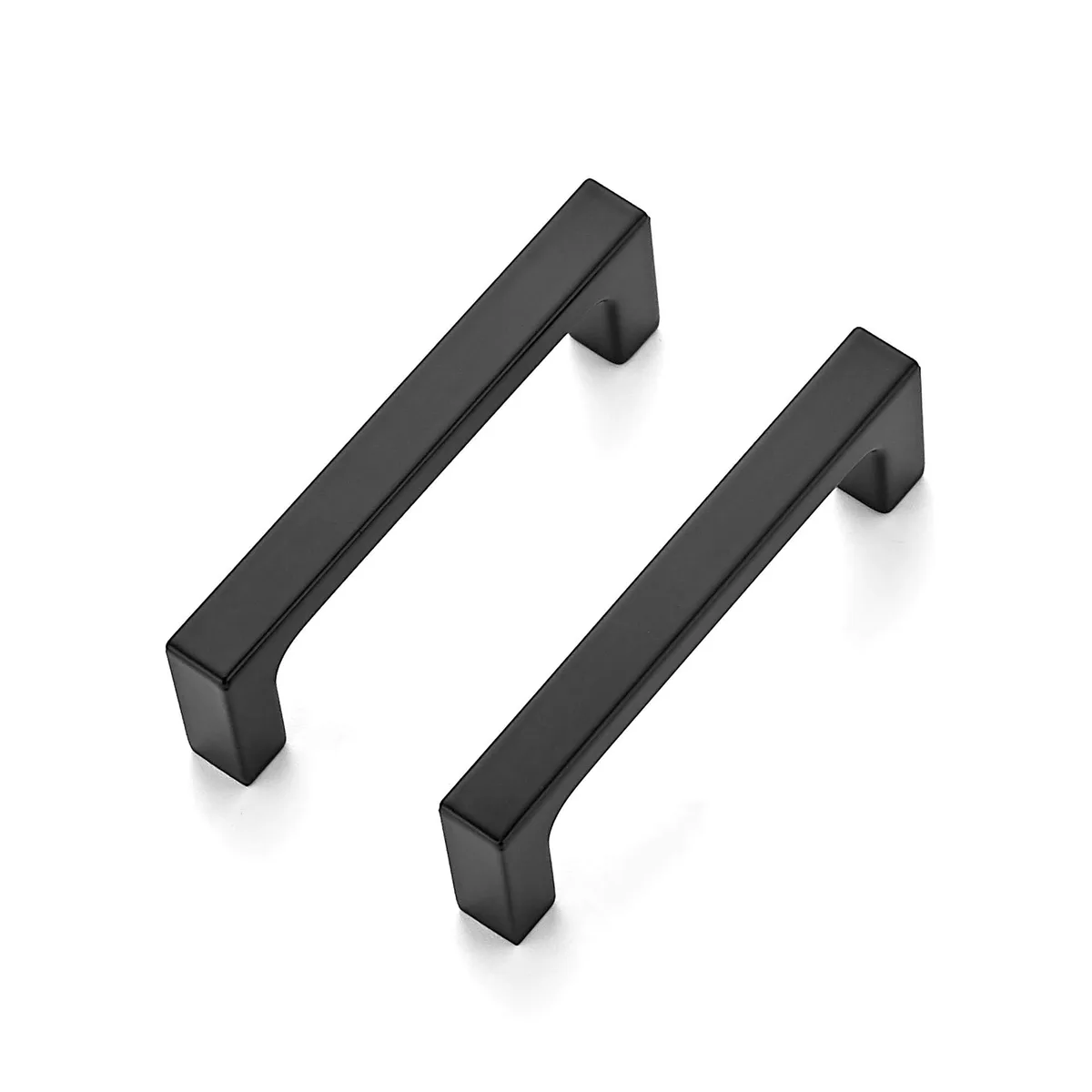 Ten matte black zinc cabinet pulls, 3 inch hole spacing, bar shape