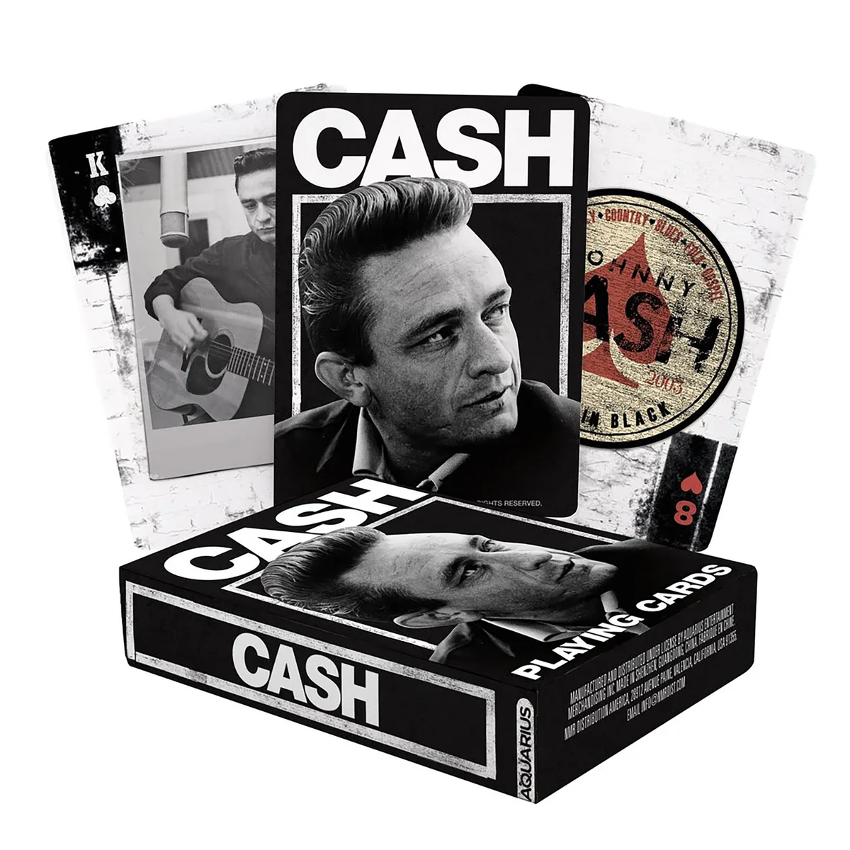 Aquarius Johnny Cash playing cards deck, 54 cards with unique themed designs