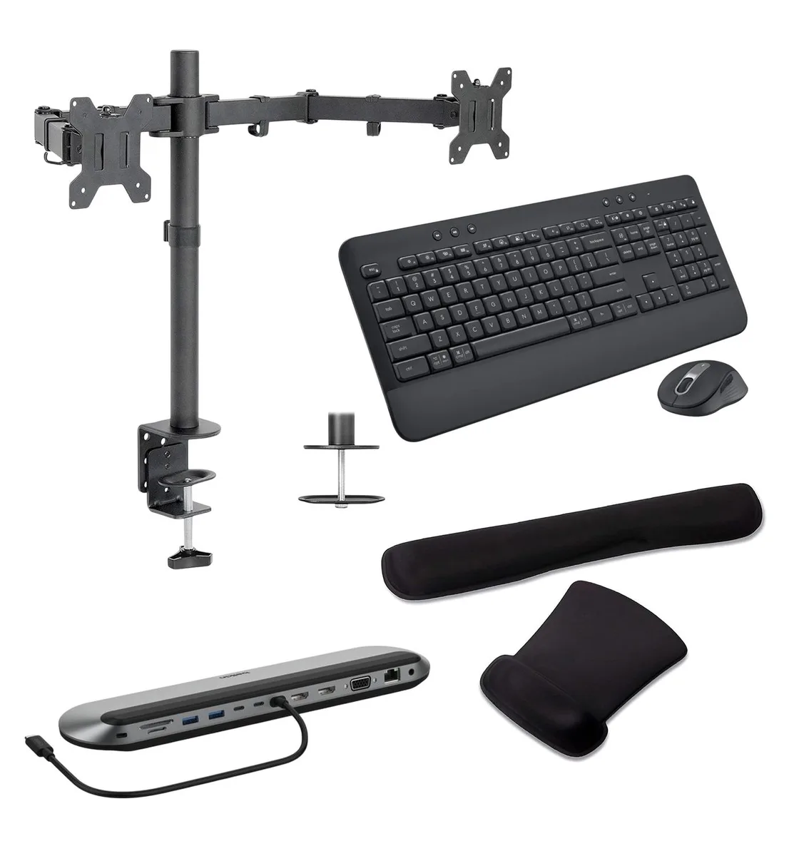 Belkin Belkin Universal USB-C 11-in-1 Pro 100W Dock Bundle MK650 Dual Monitor Stand — product photo