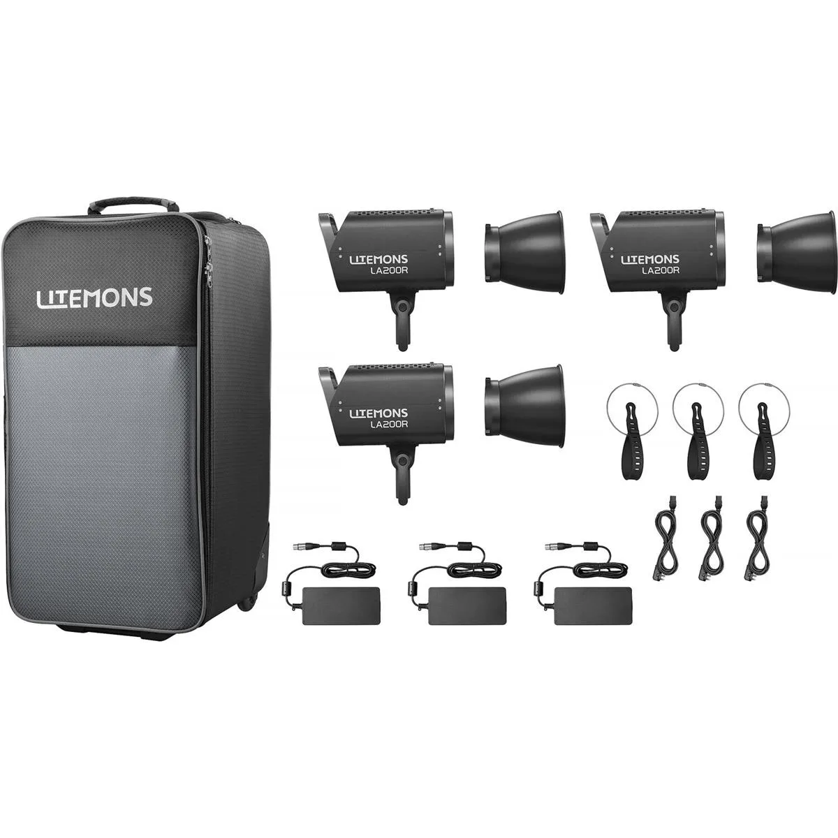 Godox Photo Equipment Co. Ltd Godox Photo Equipment Co. Ltd LA300Bi Bi-Color LED Monolight 3-Light Kit Black — product photo