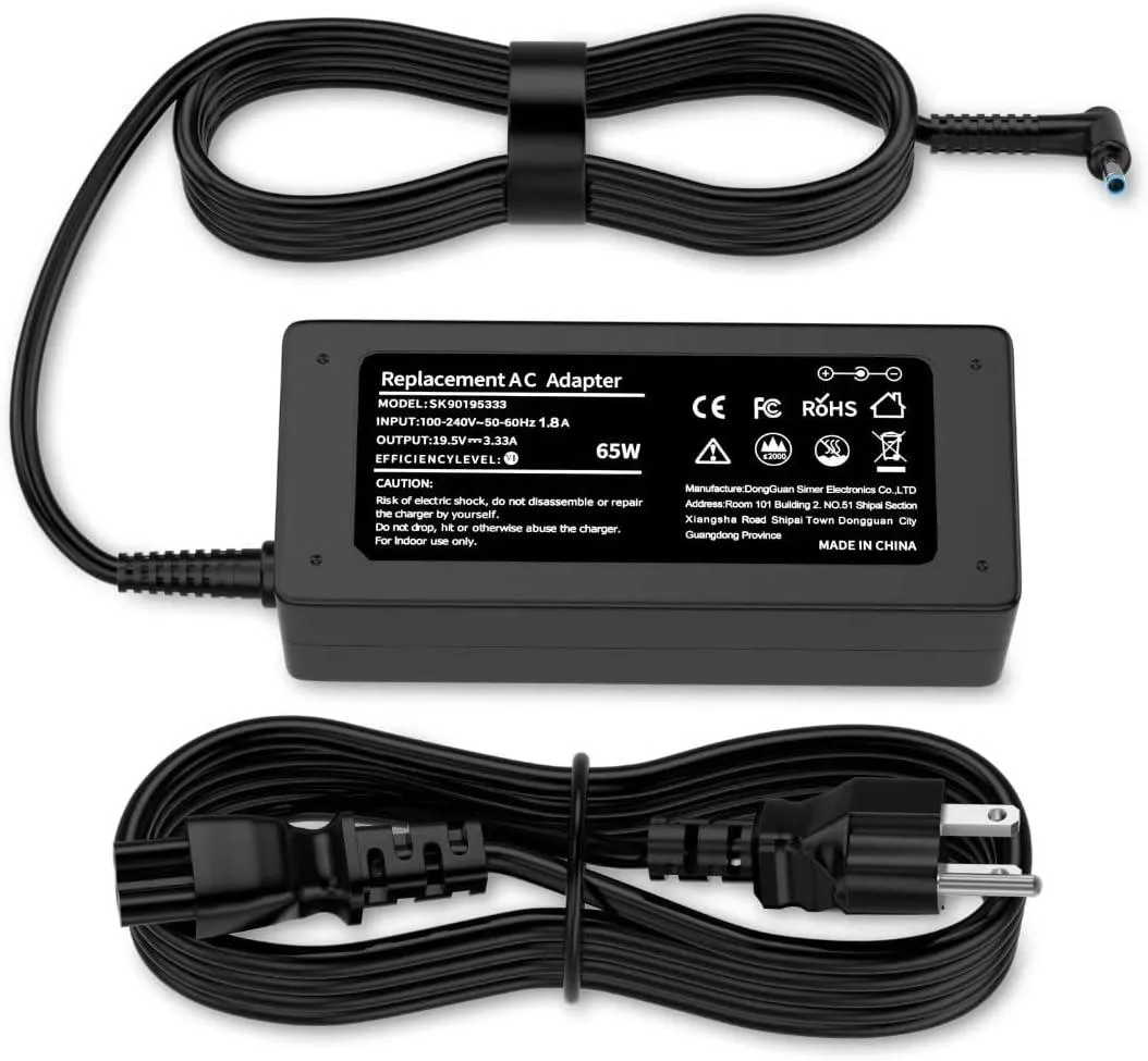 GCROWN GCROWN 65W AC adapter laptop charger 19.5V 3.33A 4.5mm blue tip — product photo