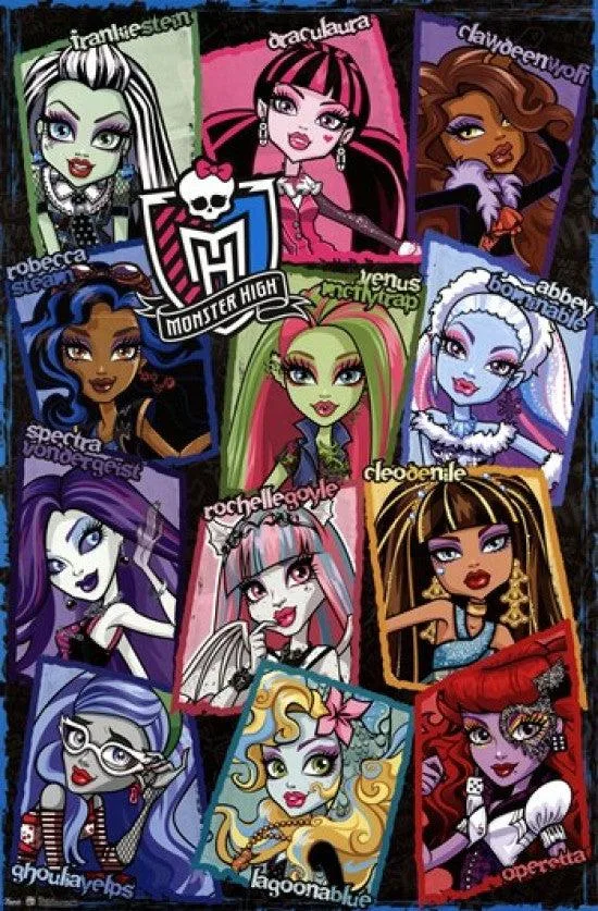 Monster High grid poster print 24 x 36 inches on heavy paper