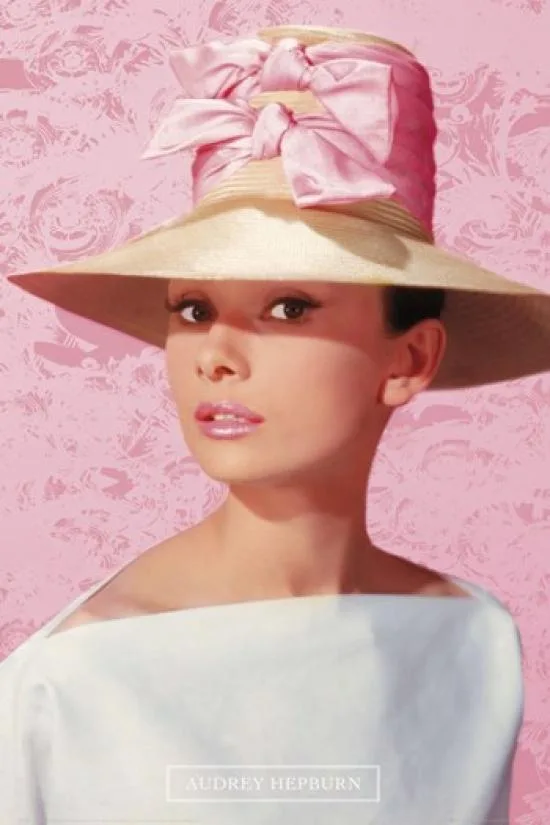 Audrey Hepburn pink hat poster print 24 x 36 inches