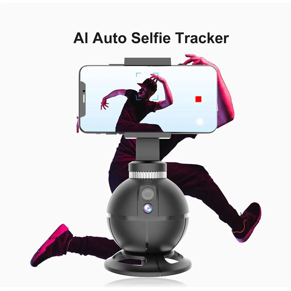 BONAEVER BONAEVER YT10 AI Tracking Phone Mount Black 360° Rotation — product photo