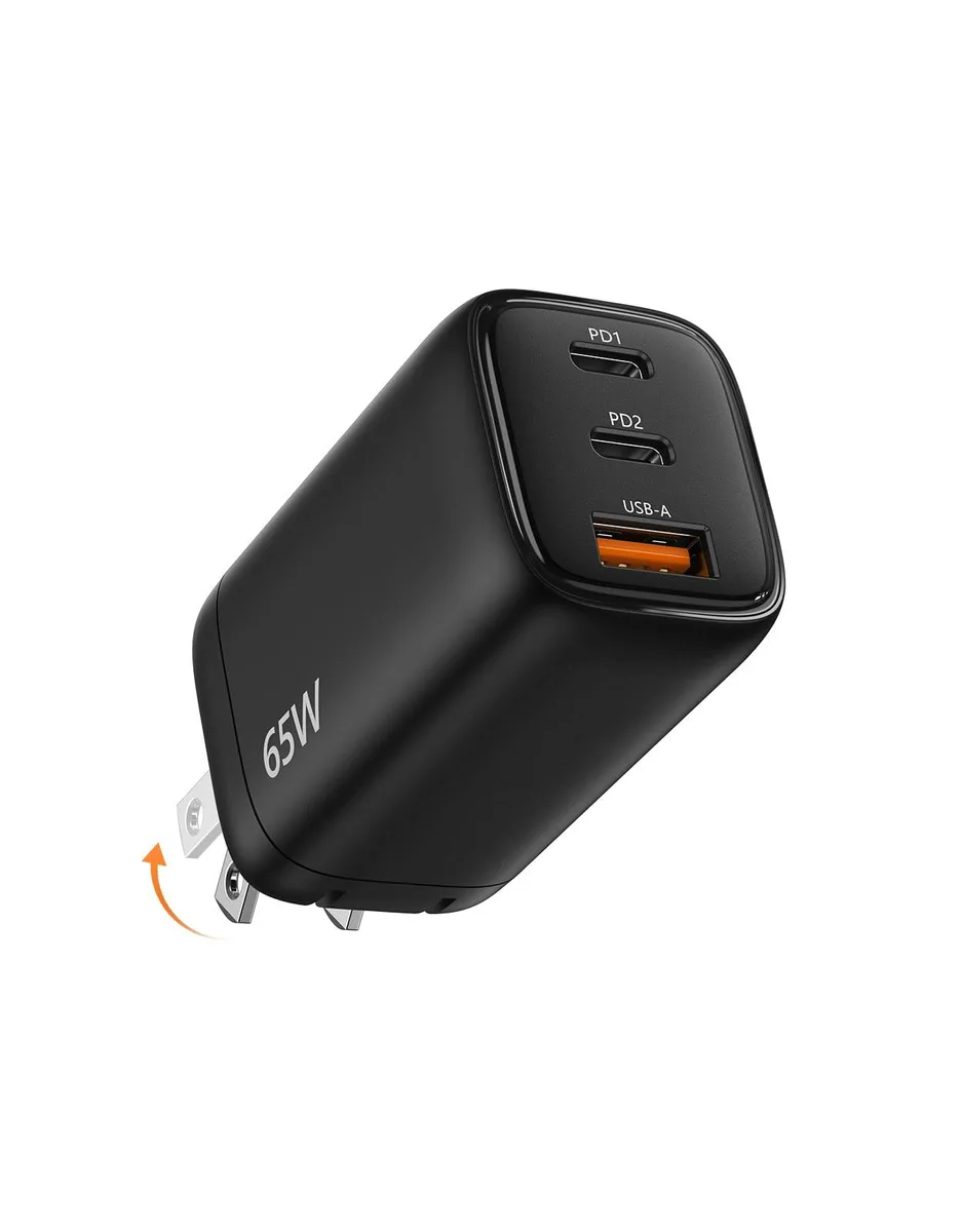  TECKNET TK-PC016 65W USB C Charger 3 Ports Black — product photo