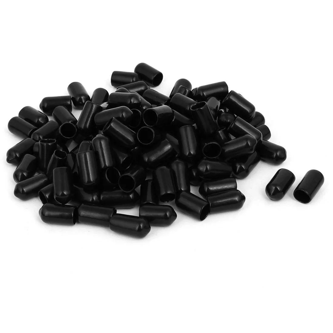 Black insulated end caps 100 pieces 17 x 10mm