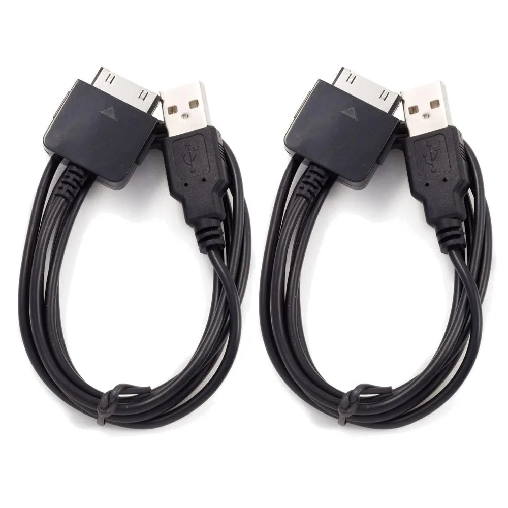 Two silver USB sync cables for Zune players, 1.5 m each