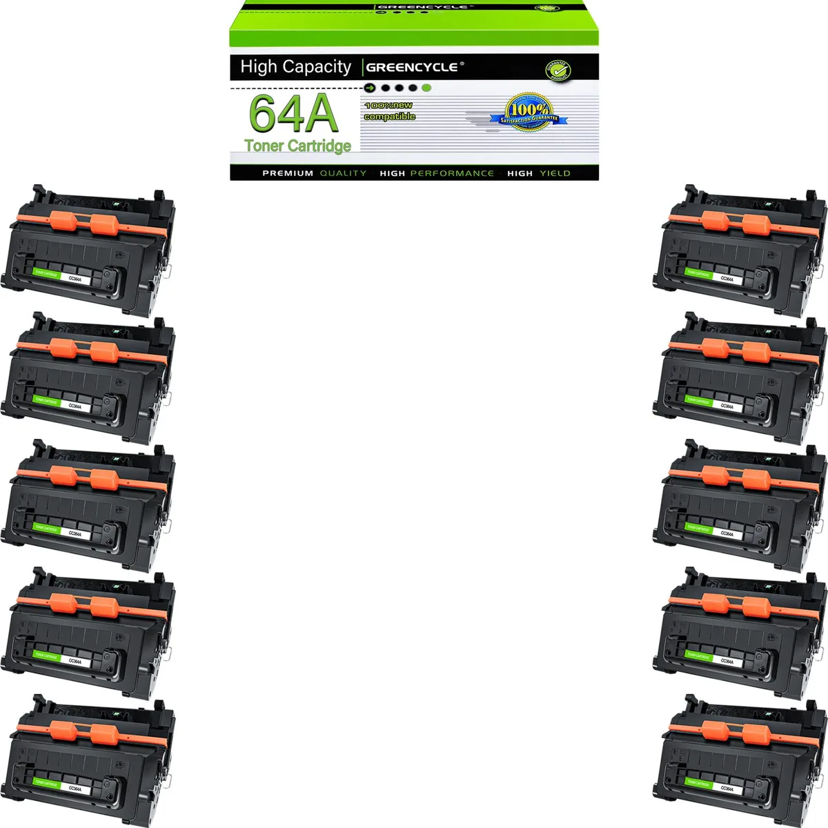 GREENCYCLE GREENCYCLE 10-Pack 64A Black Toner Cartridge — product photo