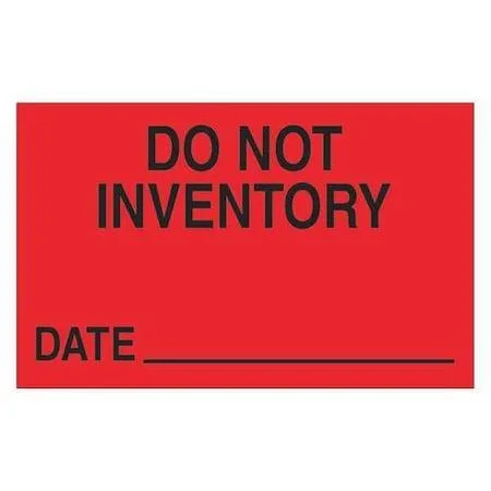 Tape Logic Tape Logic DL1176 Labels "Do Not Inventory - Date" Fluorescent Red — product photo