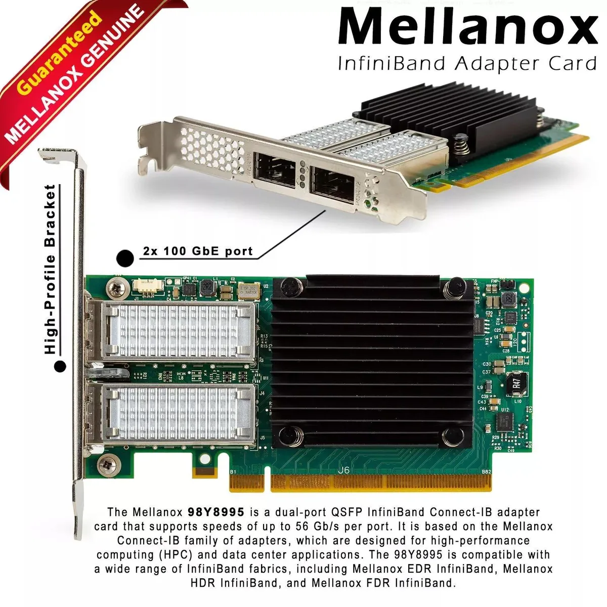 IBM IBM 98Y8995 Mellanox CB194A 56Gb FDR InfiniBand Adapter Card QSFP PCIe 3.0 x16 laptop replacement part — product photo