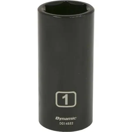 Black phosphate 1/2 inch drive deep socket with laser etched size markings
