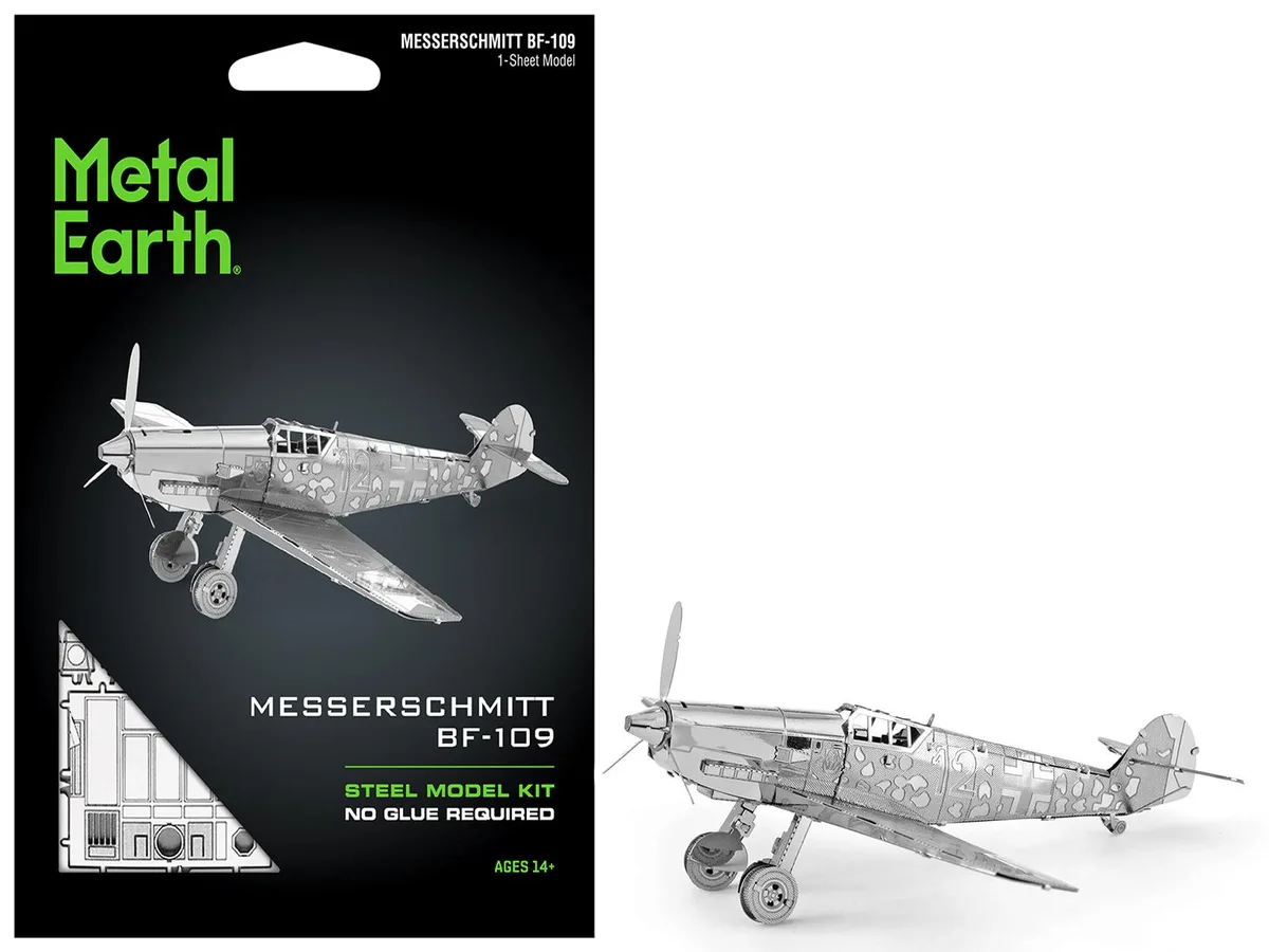 Metal Earth Metal Earth Messerschmitt BF-109 German Luftwaffe Steel Model Kit 25 Parts — product photo