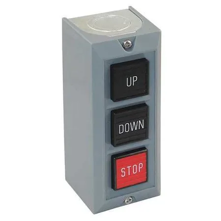 Dayton push-button control station three buttons up down stop 25 mm plastic enclosure