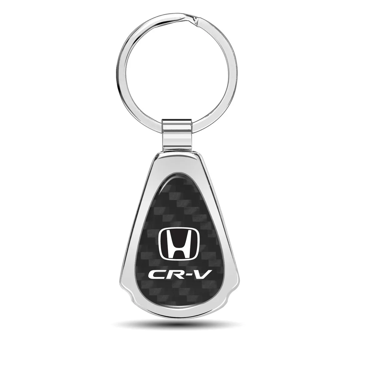 iPick Image, LLC iPick Image, LLC Honda CR-V Real Black Carbon Fiber Chrome Metal Teardrop Key Chain — product photo
