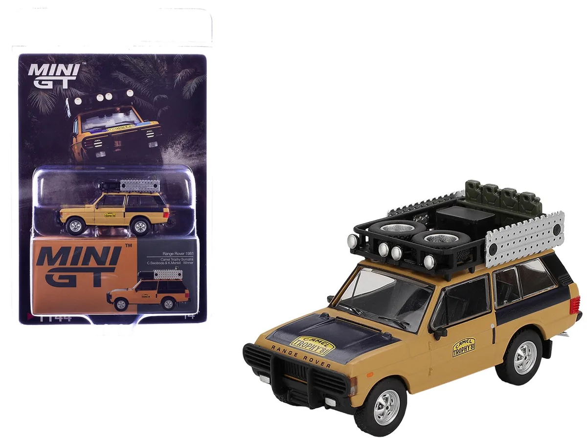 Mini GT Mini GT Range Rover Roofrack Camel Trophy Sumatra 1981 1/64 Diecast Hobby Collectible — product photo