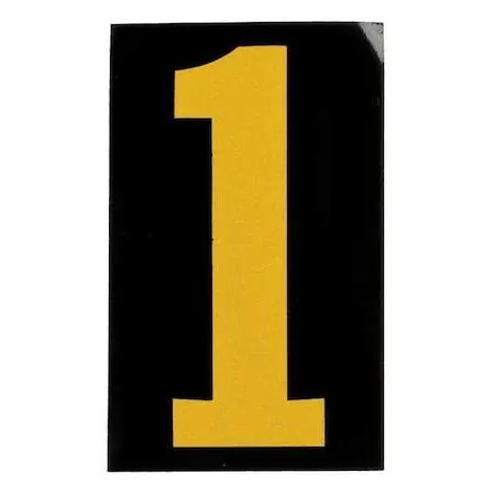 Brady Brady 5905-1 Reflective Numbers and Letters Yellow on Black PK25 — product photo