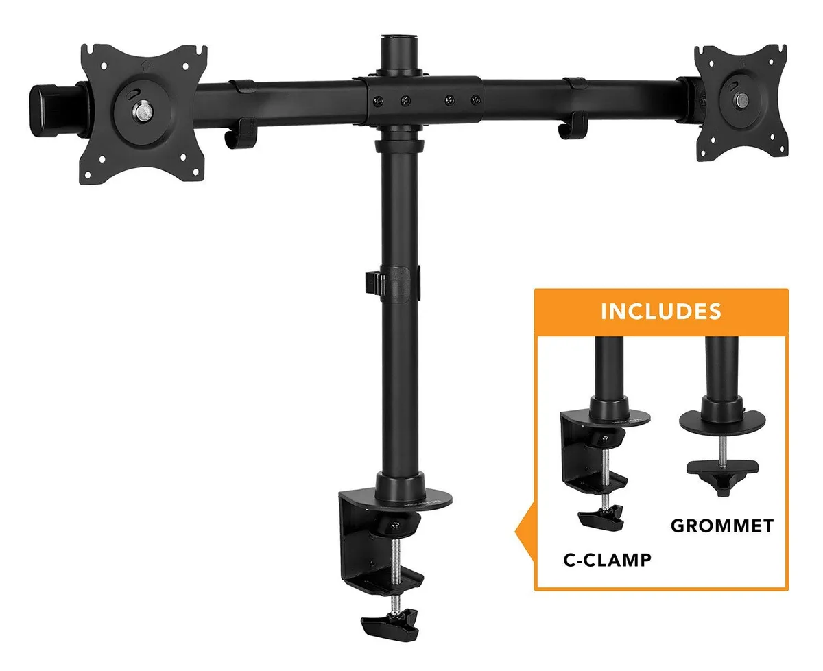 Mount-It Mount-It MI-2772 Dual Monitor Mount 13-27" 22 lbs VESA 75 100 — product photo