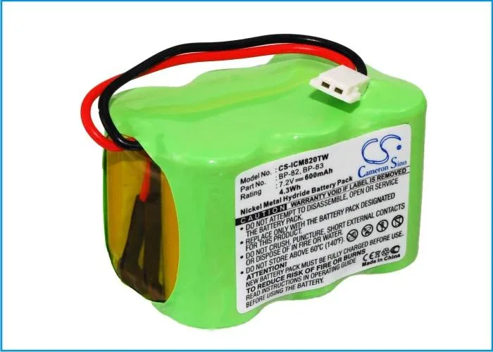 Rectangular Cameron Sino replacement battery with label visible