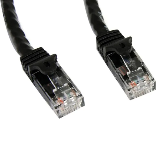 100 ft black Cat6 UTP patch cable with snagless RJ45 connectors