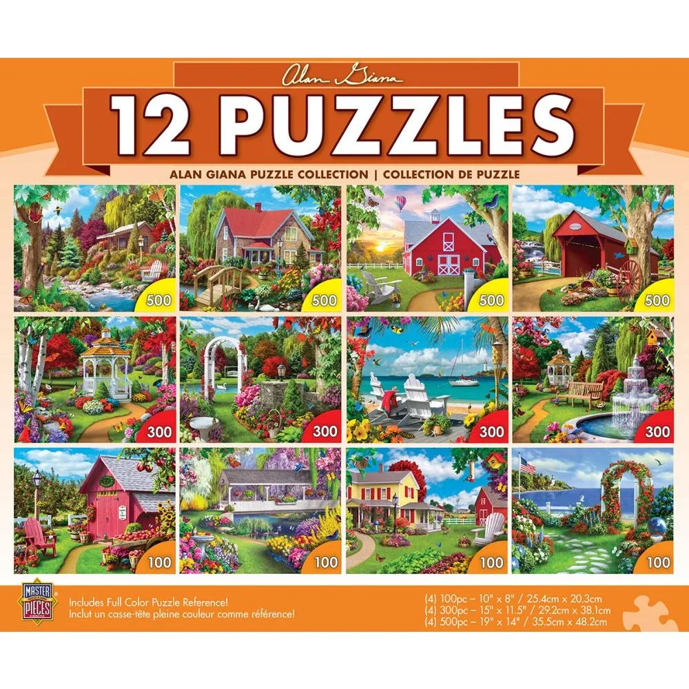 Masterpieces Puzzle Company Masterpieces Puzzle Company Alan Giana Collection Bundle 12-Pack 100 300 500 Pieces game — product photo