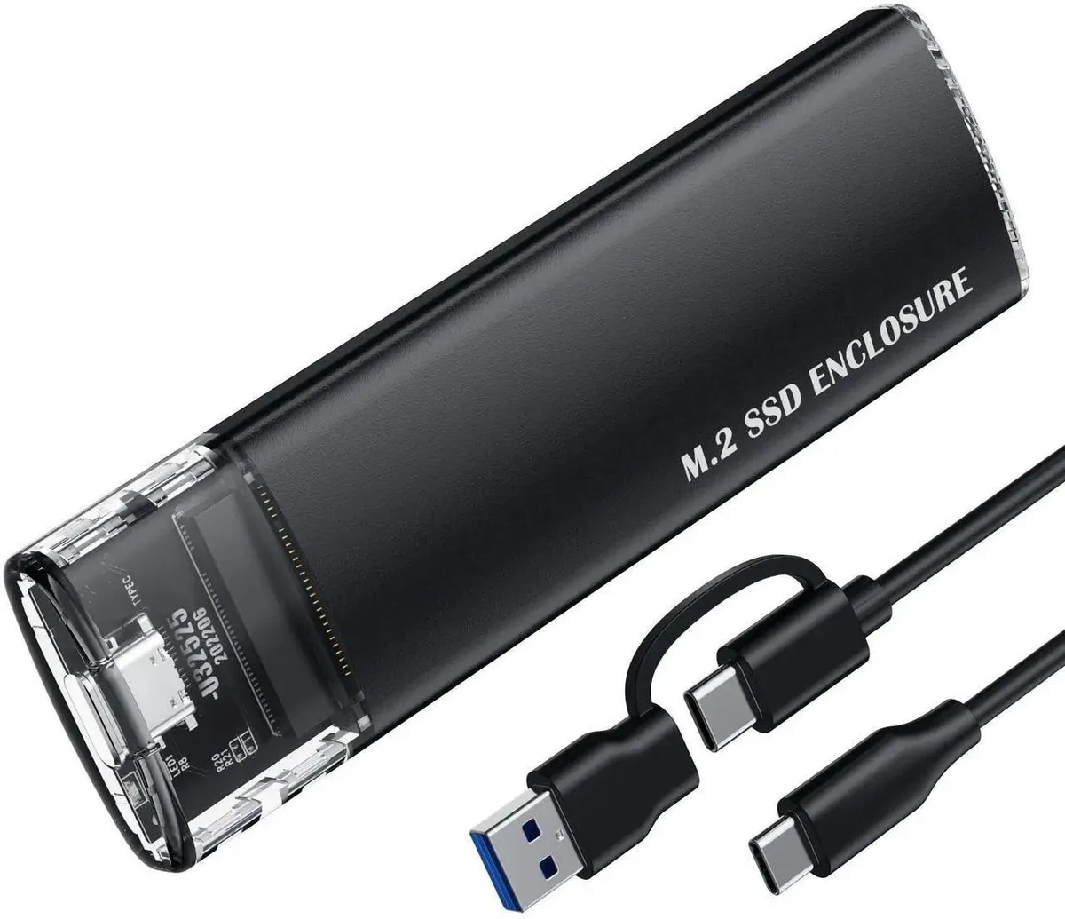 USB-C M.2 NVMe SATA SSD enclosure aluminium case