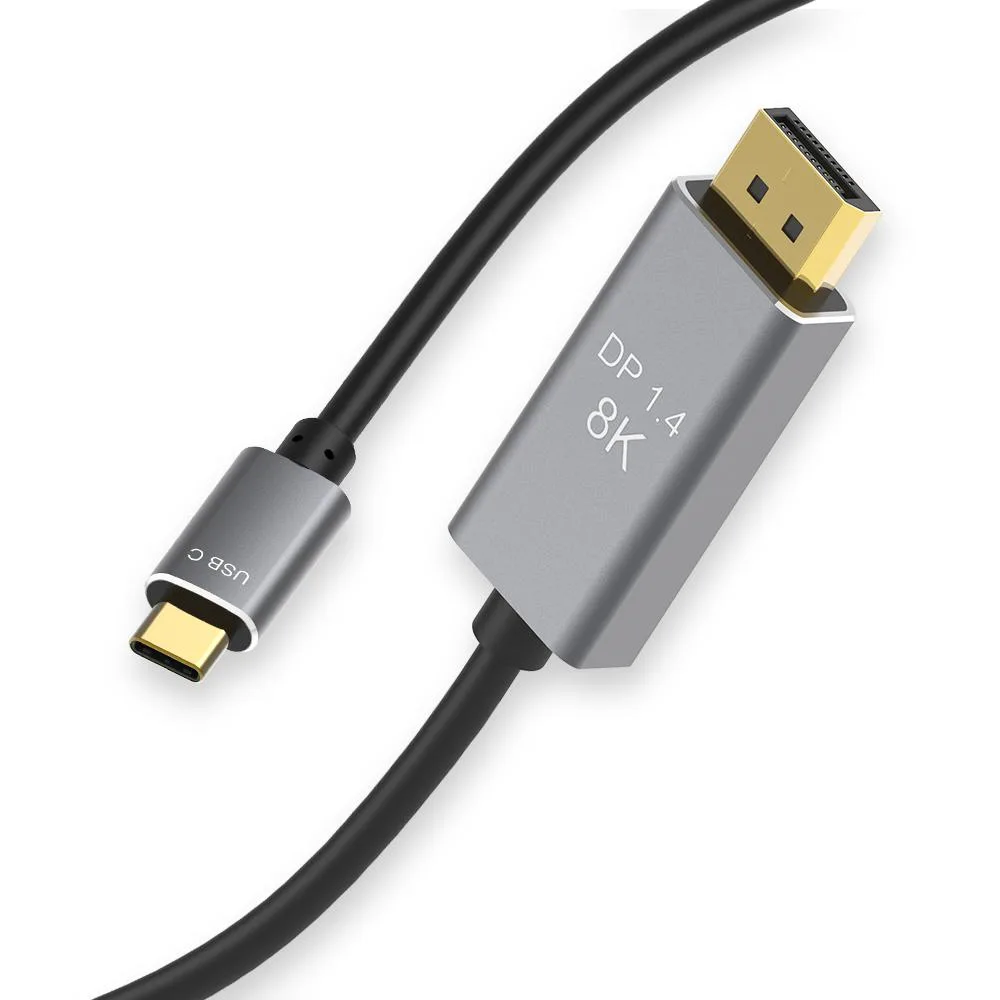 Jansicotek Jansicotek BK-CD2 USB-C to DisplayPort 1.4 cable 3.3 ft 8K 60 Hz 4K 144 Hz 2K 240 Hz 32.4 Gbps — product photo