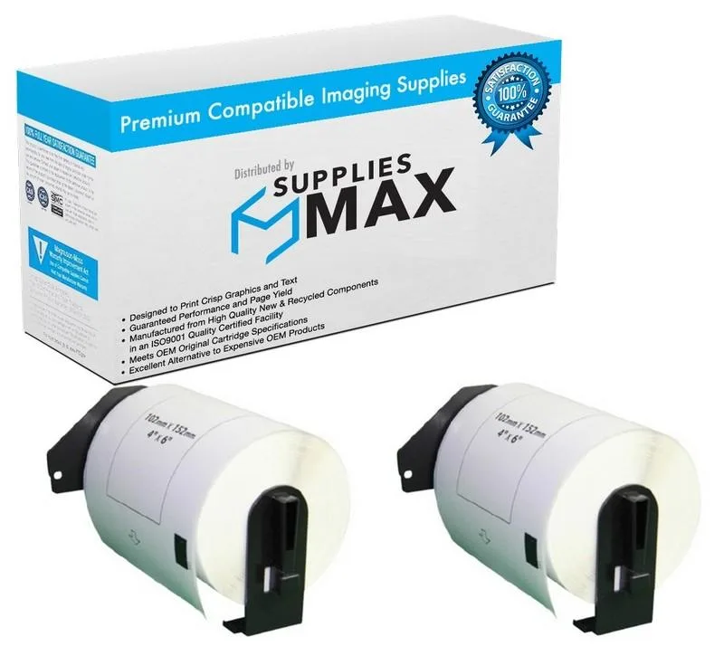 SuppliesMax SuppliesMax Brother DK-1241 Label Tape 2 Pack 101mm x 152mm — product photo