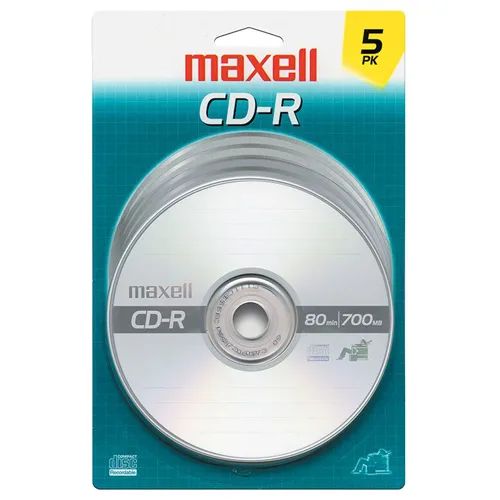 maxell maxell 648220 CD-R 700MB 40x 5-pack blu-ray media — product photo