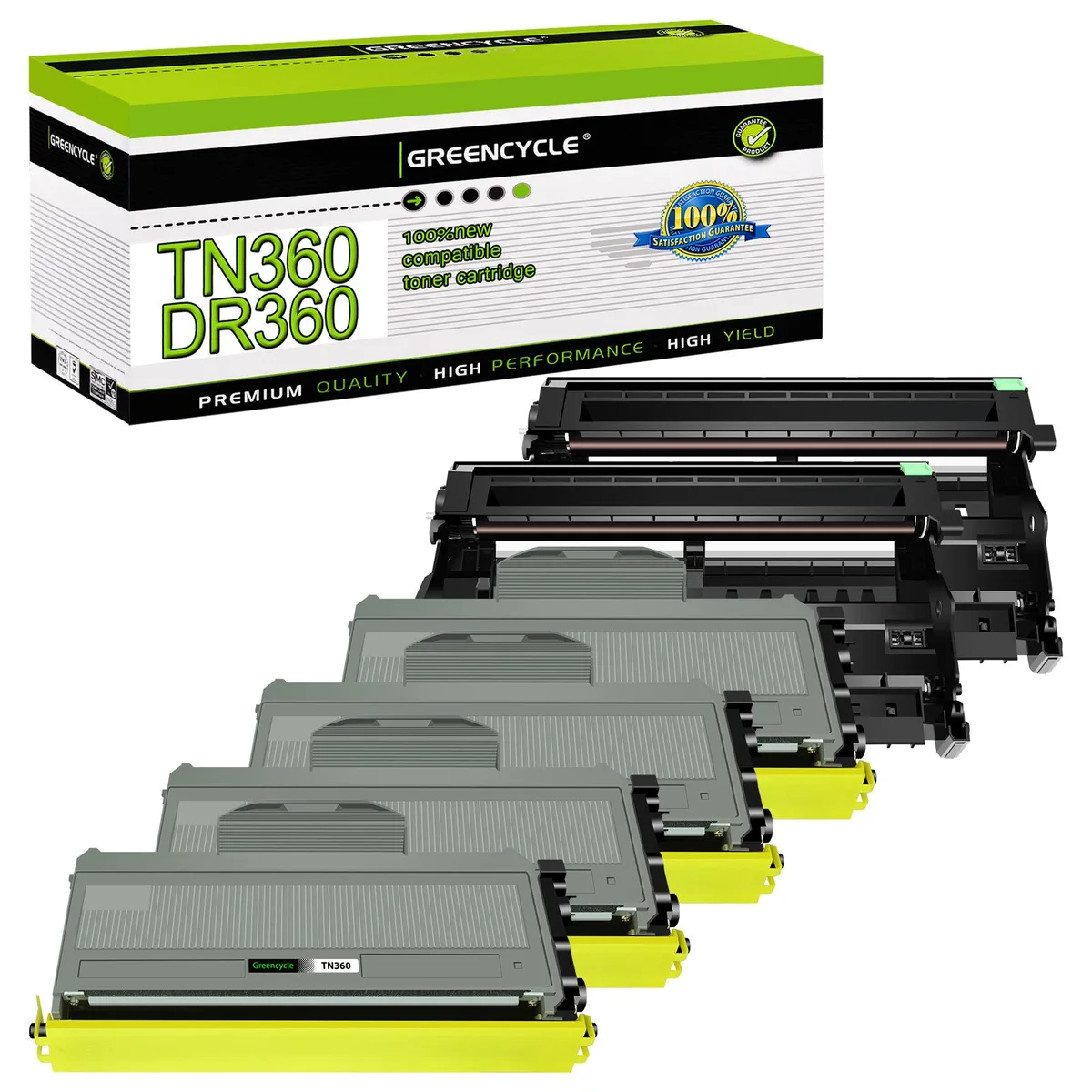 GREENCYCLE GREENCYCLE TN360 DR360 Toner Cartridge &amp; Drum Unit 4+2 Pack — product photo