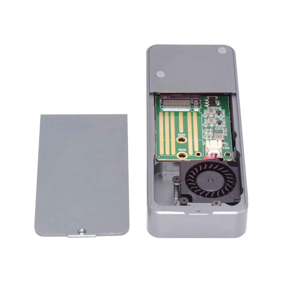 Compact aluminium USB4 NVME M-key enclosure, 2280 SSD size