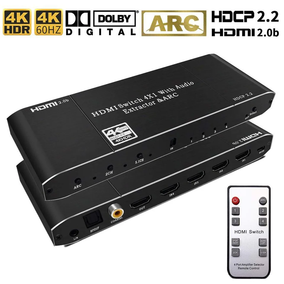 WRIARICH WRIARICH OZQ9 4K 60Hz HDMI Switch Audio Extractor — product photo
