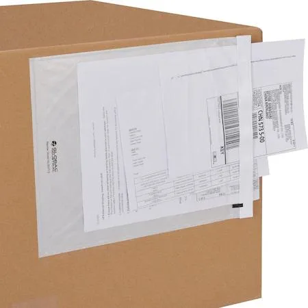 Global Industrial Global Industrial 354713 Packing List Envelopes Clear 12 x 9-1/2 500PK — product photo