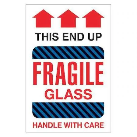 Tape Logic Tape Logic DL1980 "Fragile Glass - This End Up" Labels 4x6 In — product photo