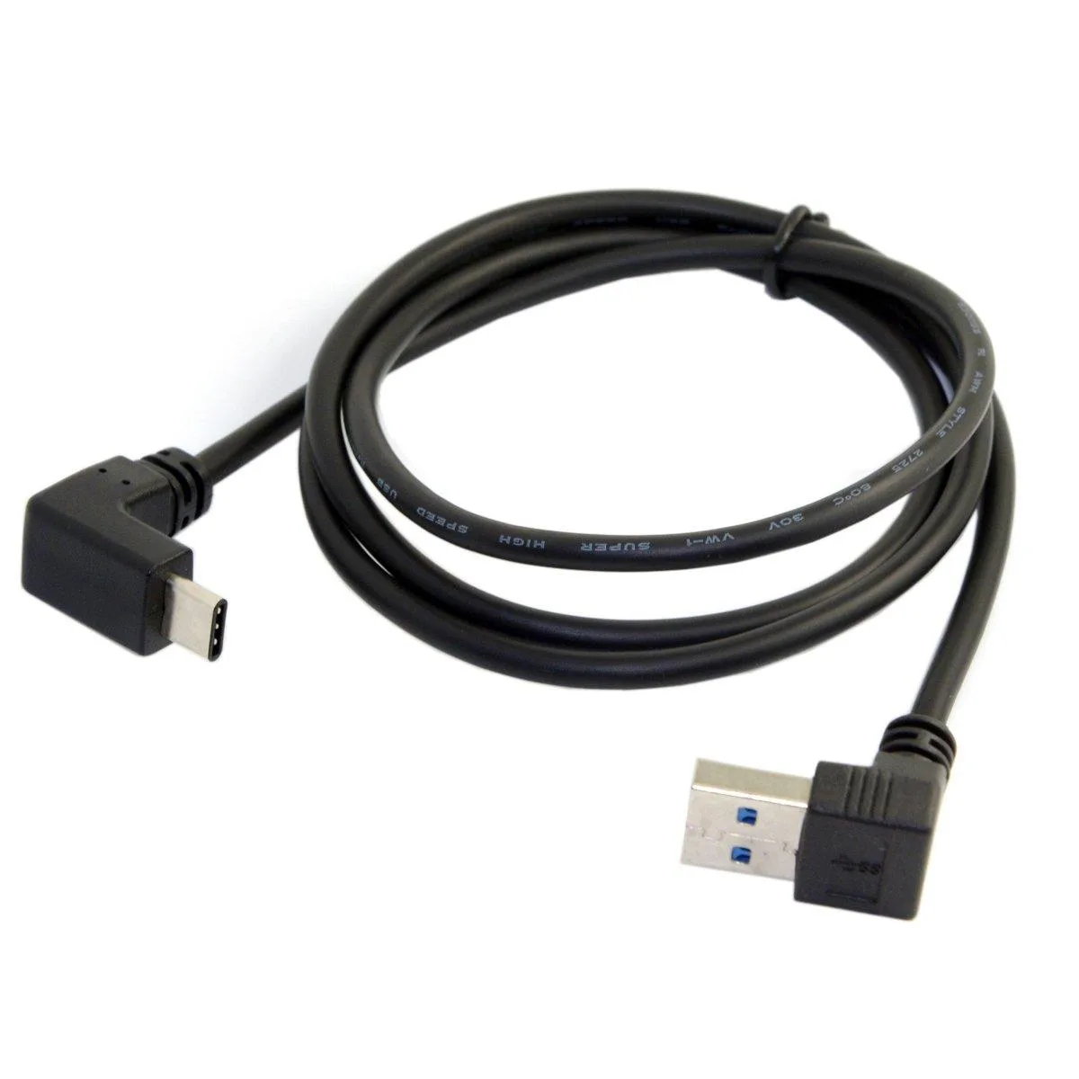 Fervit Fervit USB 3.1 USB-C Reversible 90 Degree Up Angled A Male Data Cable 100cm — product photo