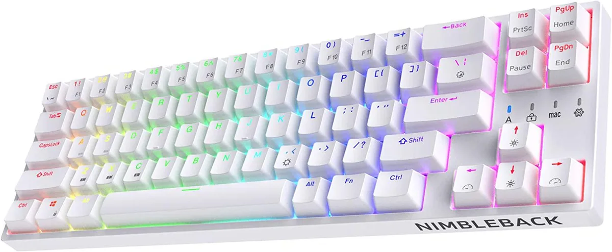 LTC LTC NB681 Nimbleback Wired 65% Mechanical Gaming Keyboard Brown Switch White 68 Keys — product photo
