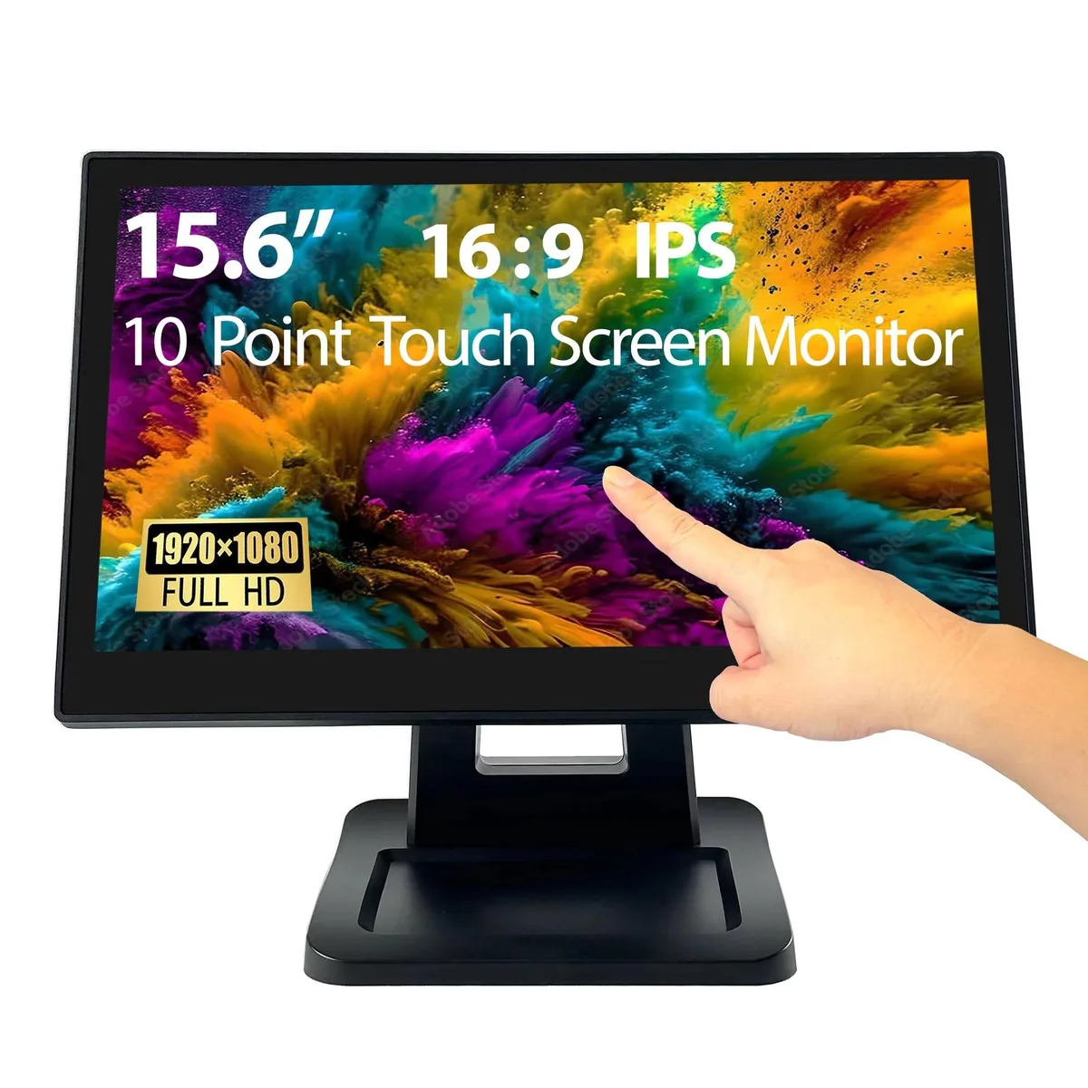 Angel Canada Angel Canada 15.6" 1920 x 1080 FHD IPS Touchscreen POS Monitor Black 2 in 1 accessory — product photo