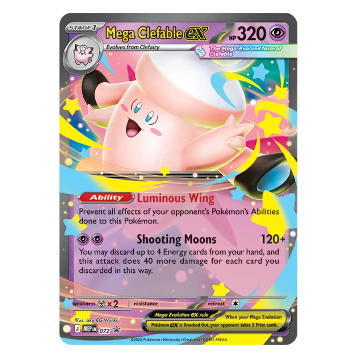 Pokemon Pokemon Mega Moonlit Tin Mega Clefable ex Trading Card PKM176 — product photo