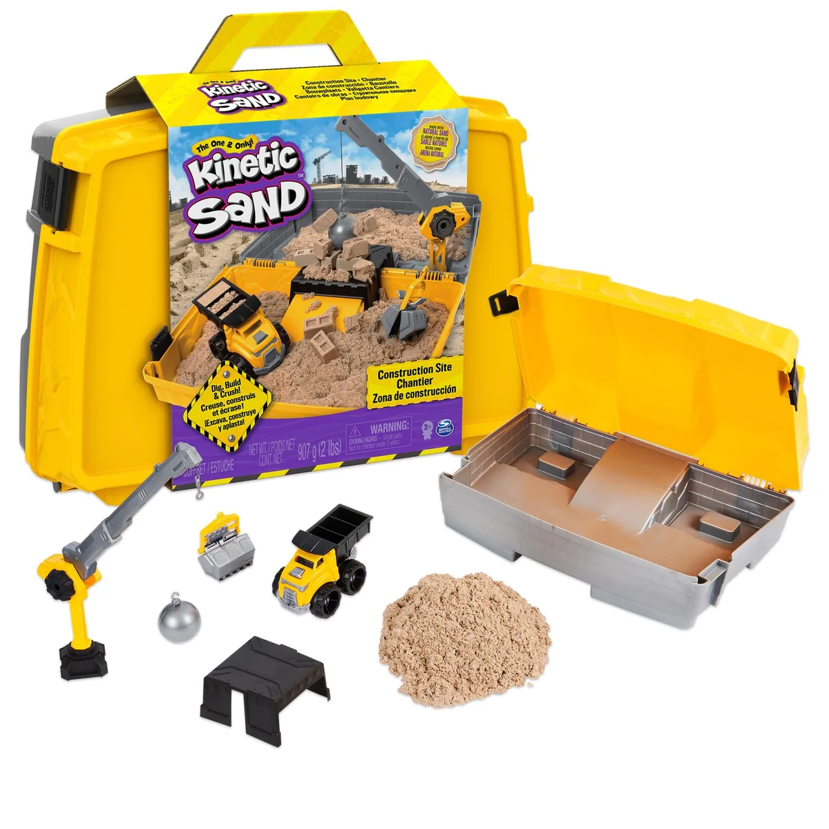  Kinetic Sand Construction Site Folding Sandbox 2lbs — product photo