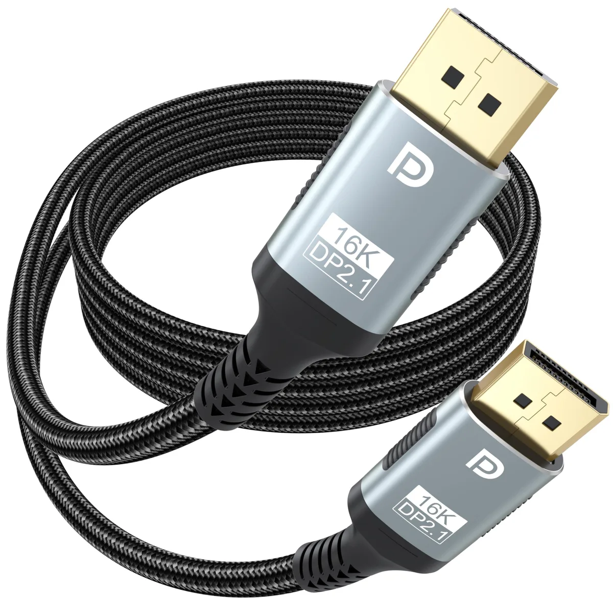  Breilytch 16K DisplayPort 2.1 cable 80Gbps 6.6 ft grey — product photo