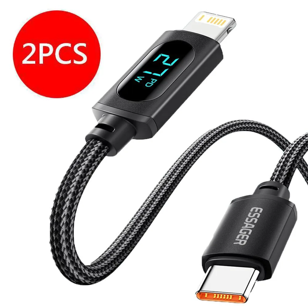 Jansicotek Jansicotek Essager XRI USB-C to Lightning Cable 6.6FT 29W 2 Pack — product photo