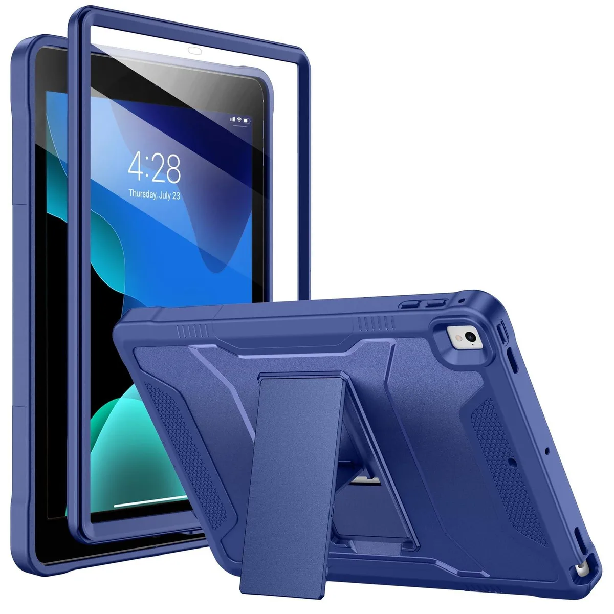 Navy rugged case with kickstand for 9.7 inch iPad